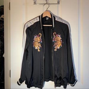 Sateen Embroidery Bomber Jacket